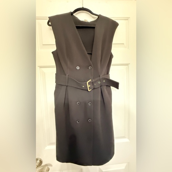 Calvin Klein Dresses & Skirts - Calvin Klein Sleeveless Double-Breasted Midi Dress in Black with Belt
